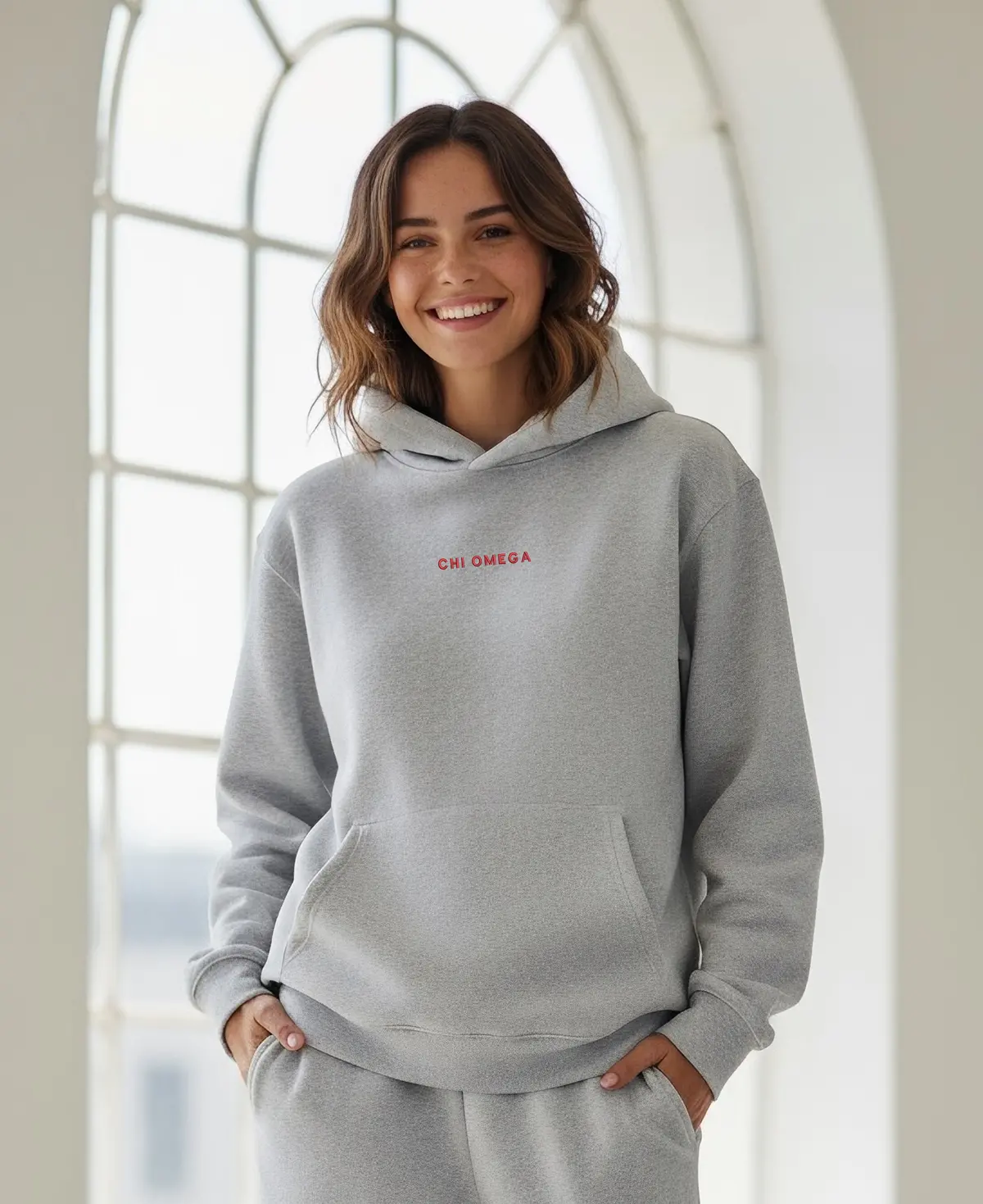 Chi Omega Cloud Fleece Fave Fit Hoodie - Wordmark 1
