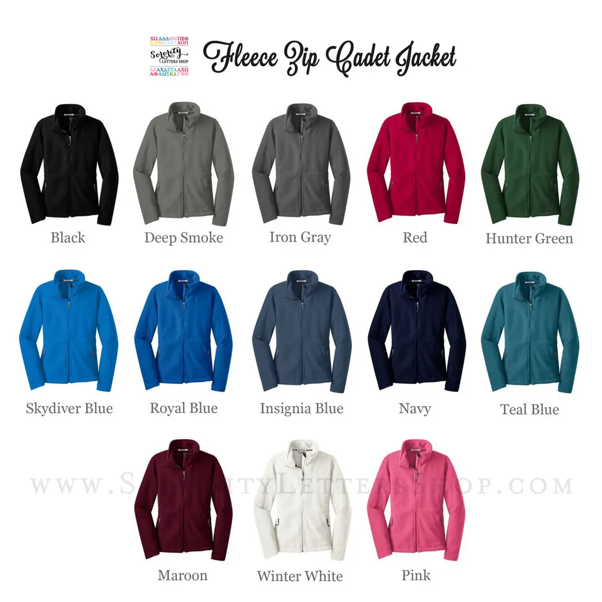 Delta Delta Delta Fleece Zip Cadet Jacket 3