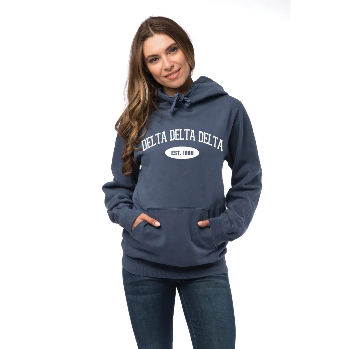 Delta Delta Delta Hooded Pullover Vintage Sweatshirt 2