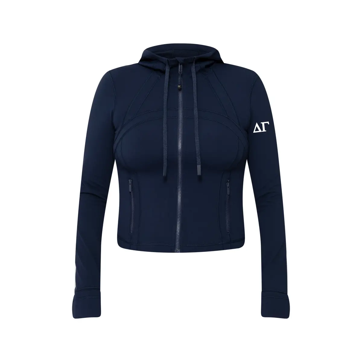 Delta Gamma Lululemon Define Cropped Hooded Jacket Nulu - Navy 1