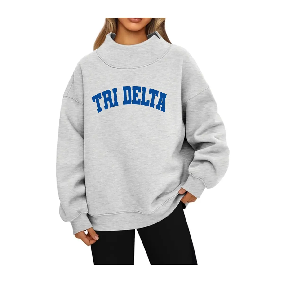 Delta Delta Delta Mock Neck Sweatshirt - Tri Delta 1