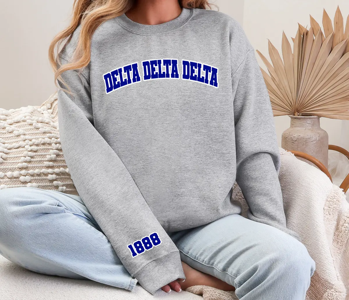 Delta Delta Delta Varsity Crewneck 1888 1