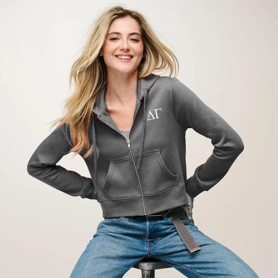 Delta Gamma Cropped Zip Up Hoodie 1