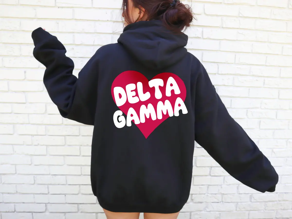 Delta Gamma Boxy Heart Pullover Hoodie 1