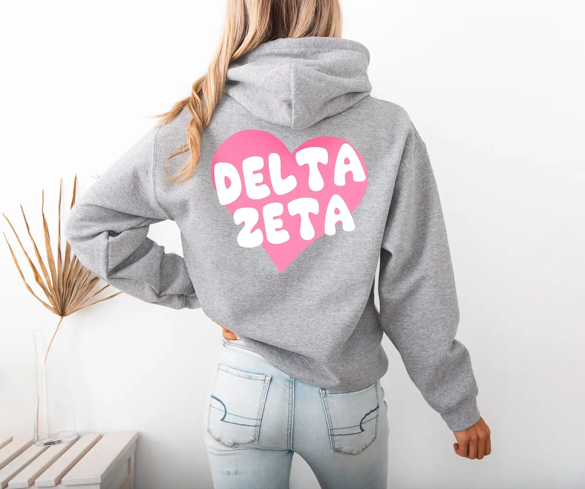 Delta Zeta Boxy Heart Pullover Hoodie 1
