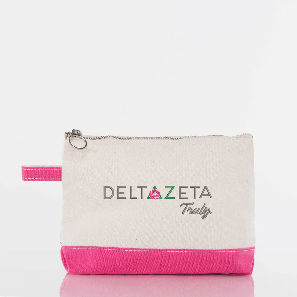 Delta Zeta Canvas Cosmetic Bag - Logo 1