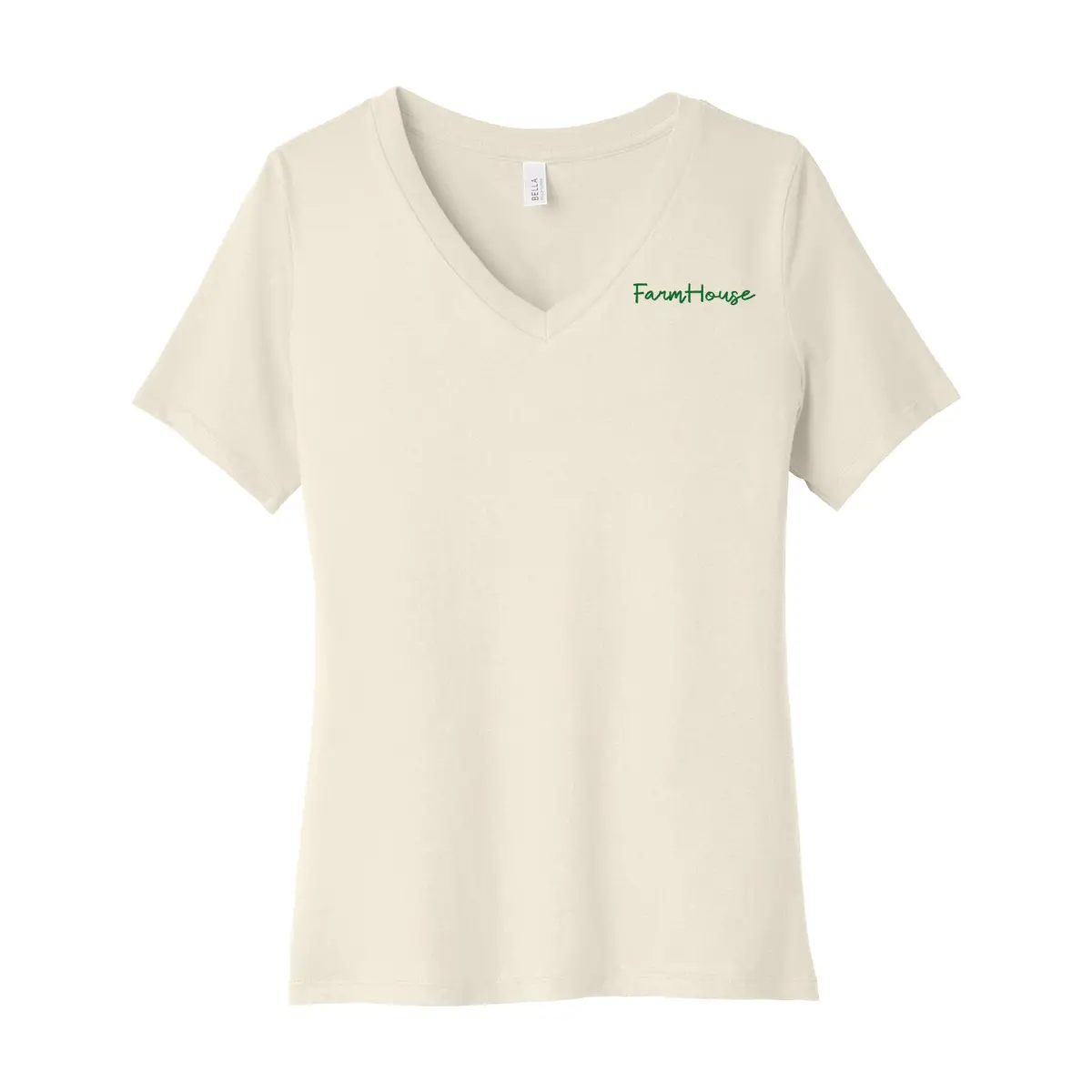 Farmhouse Ladies V Neck T Shirt - Script Farmhouse 1