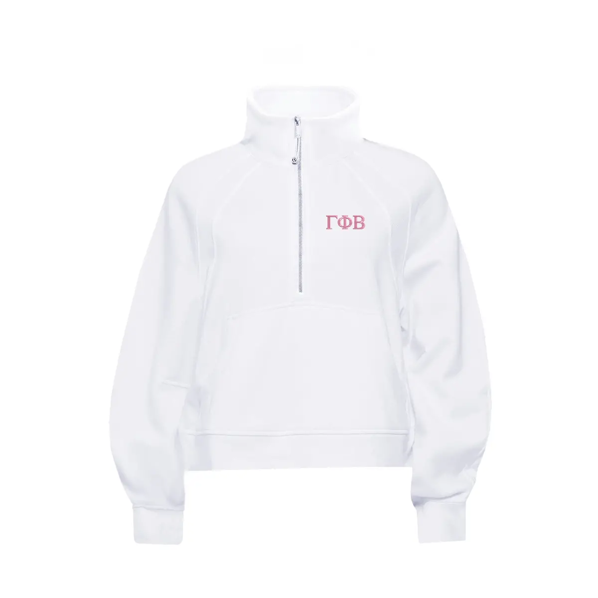 Gamma Phi Beta Lululemon Scuba Oversized Funnel-Neck Half Zip - White 1