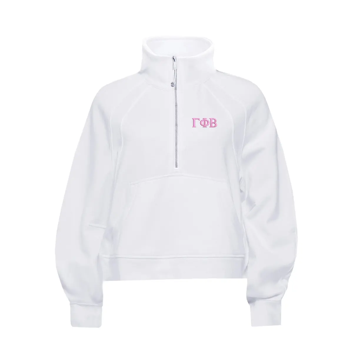 Gamma Phi Beta Lululemon Scuba Oversized Funnel-Neck Half Zip - White 1