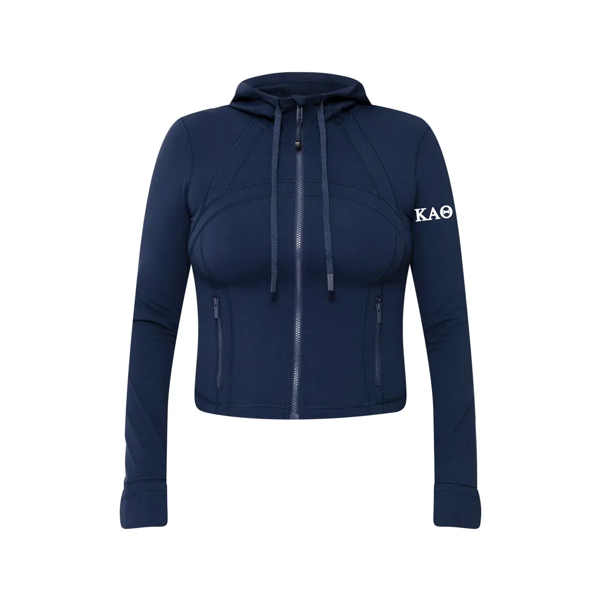 Kappa Alpha Theta Lululemon Define Cropped Hooded Jacket Nulu - Navy 1