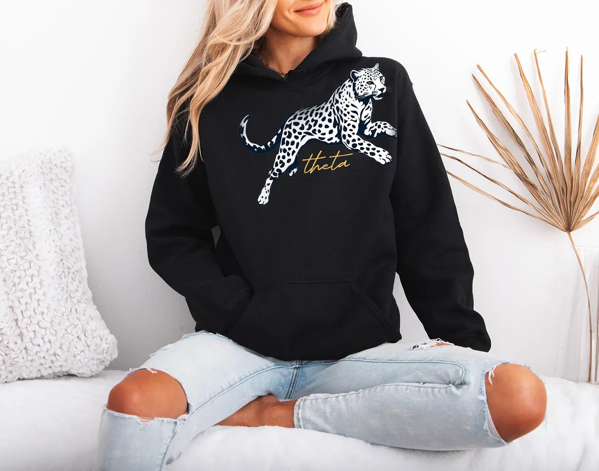 Kappa Alpha Theta Boxy Cheetah 1870 Hoodie 1