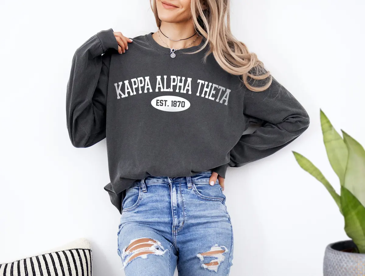 Kappa Alpha Theta Long Sleeve Vintage T-Shirt 1