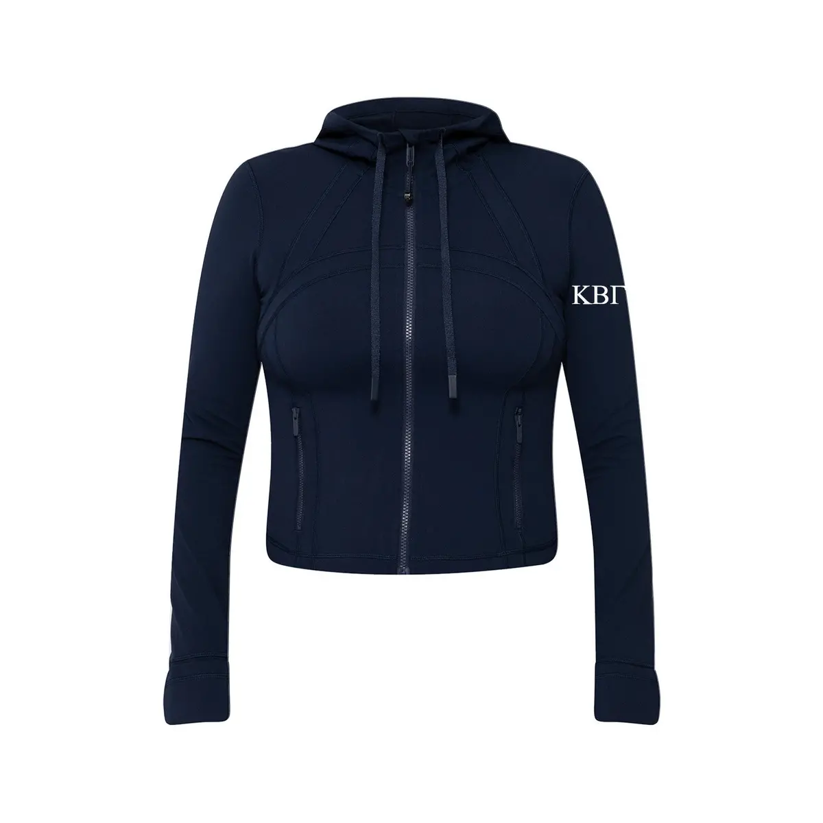 Kappa Beta Gamma Lululemon Define Cropped Hooded Jacket Nulu - Navy 1
