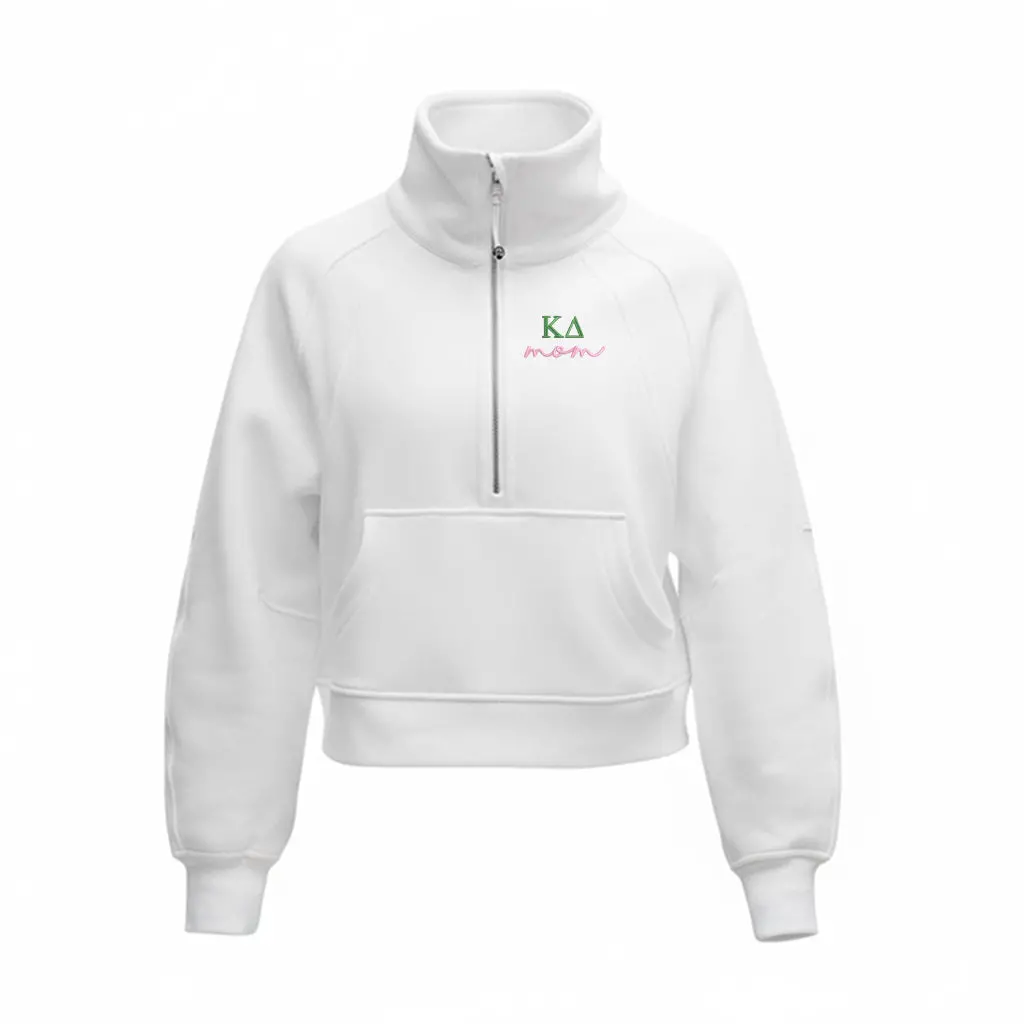 Kappa Delta Mom Lululemon Scuba Oversized Funnel-Neck Half Zip - White 1