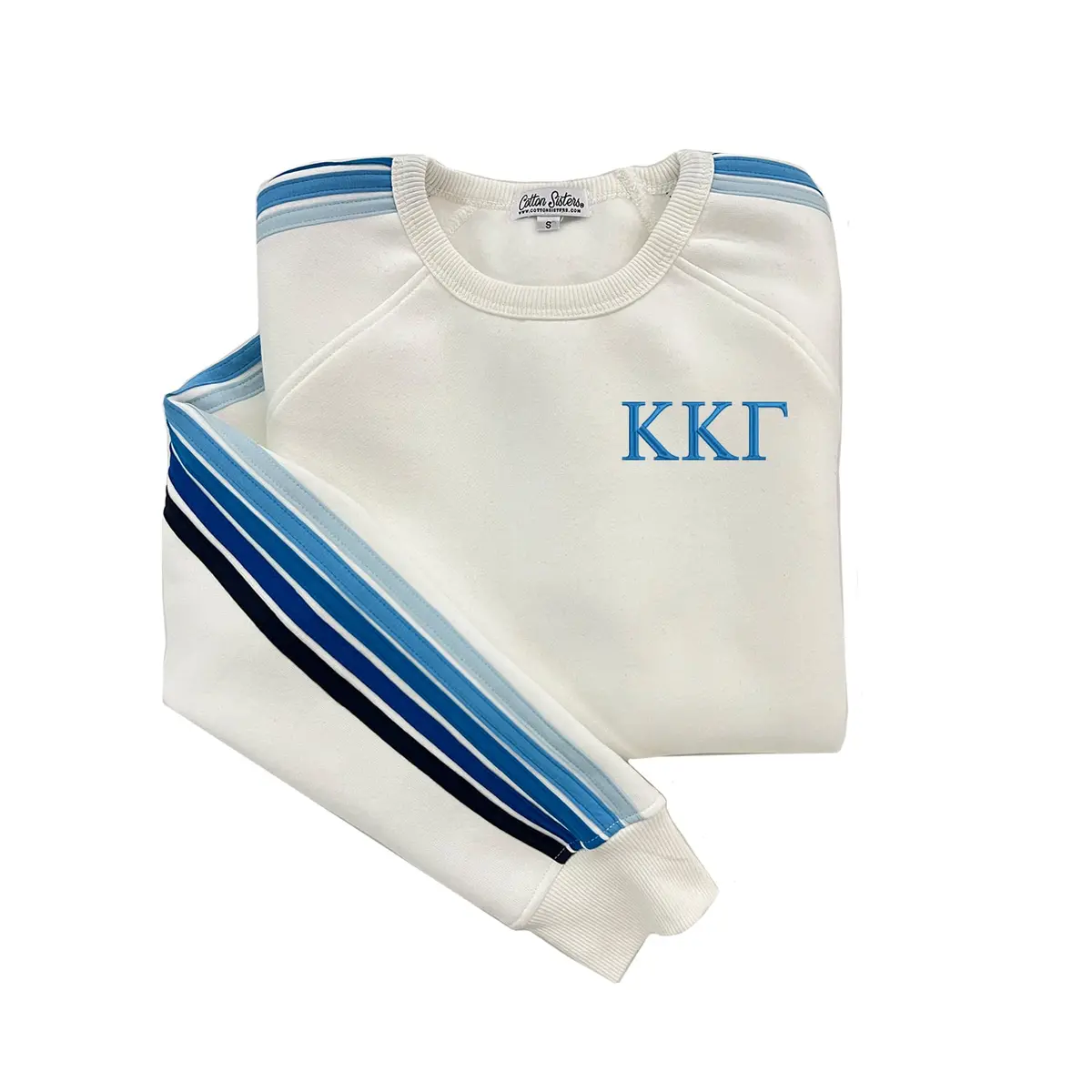 Kappa Kappa Gamma 5 Stripe Crewneck Sweatshirt 1