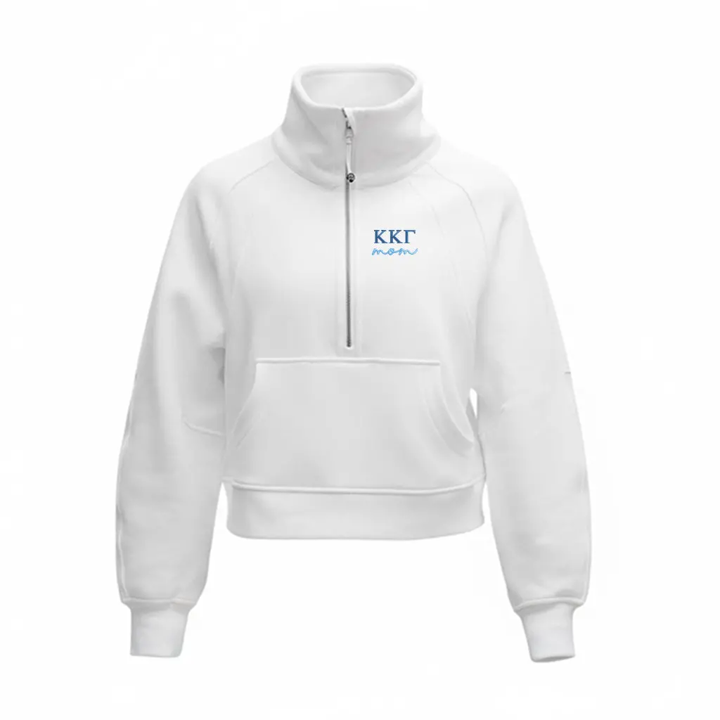 Kappa Kappa Gamma Mom Lululemon Scuba Oversized Funnel-Neck Half Zip - White 1