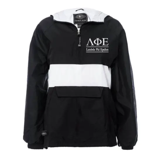 Lambda Phi Epsilon Rugby Striped Lined Windbreaker 1