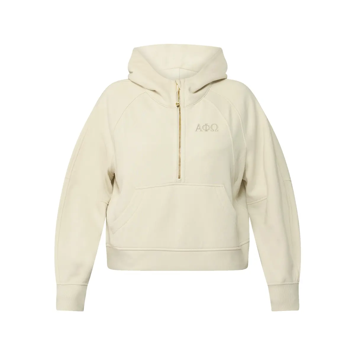 Limited Edition Alpha Phi Omega Lululemon Scuba Oversized Half-Zip Hoodie - Ivory & Gold 1