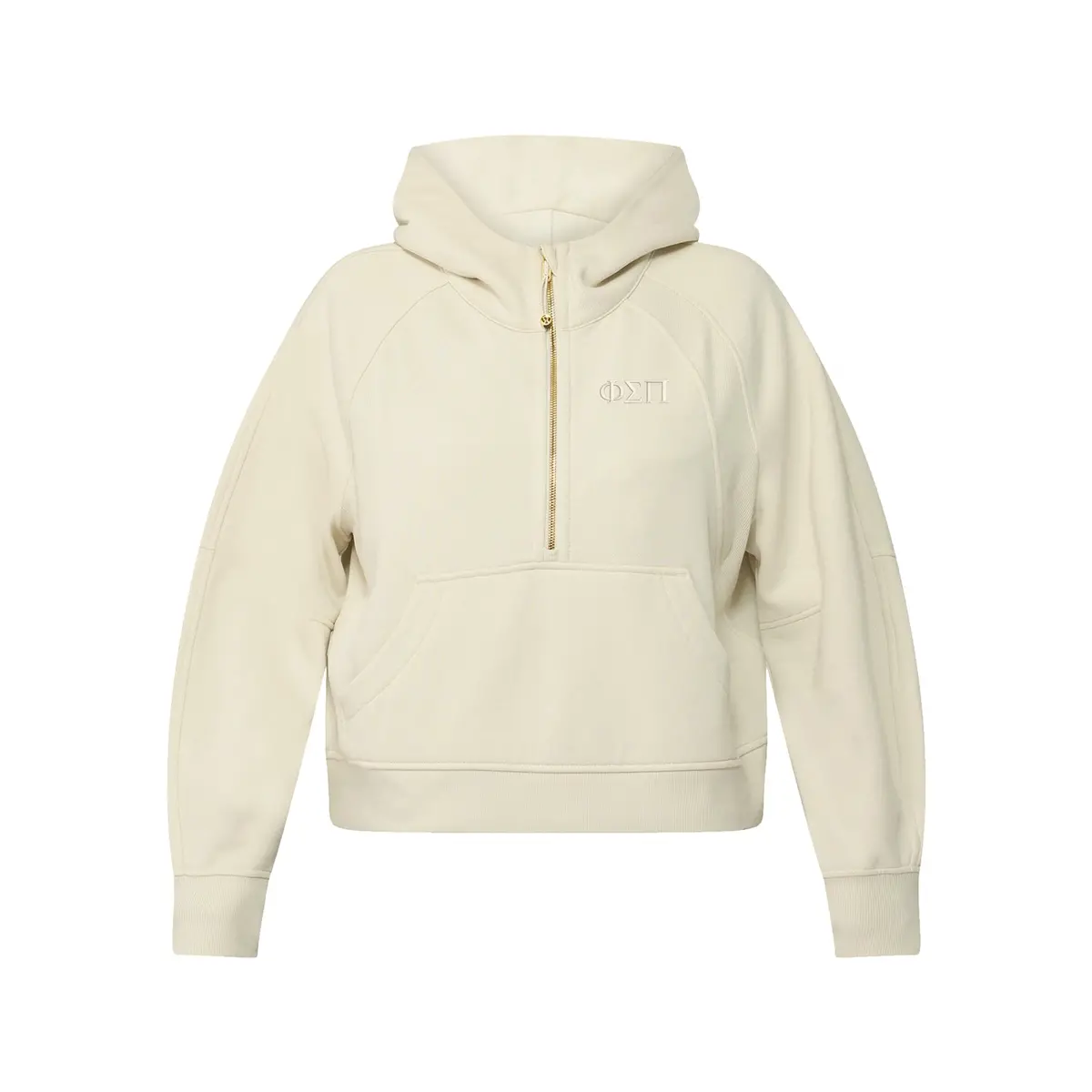 Limited Edition Phi Sigma Pi Lululemon Scuba Oversized Half-Zip Hoodie - Ivory & Gold 1