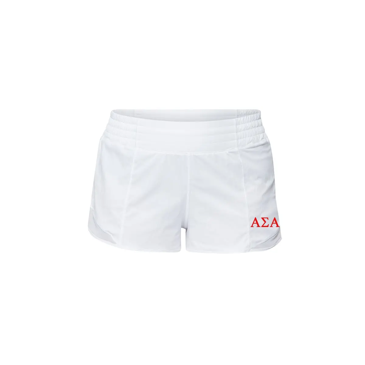 Alpha Sigma Alpha Lululemon Hotty Hot High-Rise Lined Short 2.5" - White 1