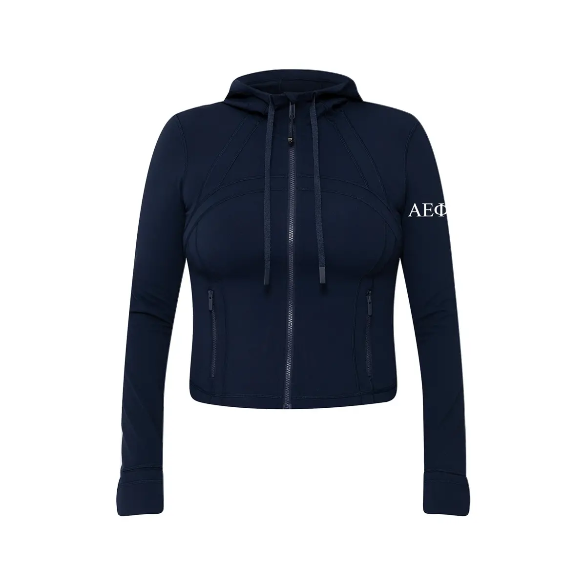 Alpha Epsilon Phi Lululemon Define Cropped Hooded Jacket Nulu - Navy 1