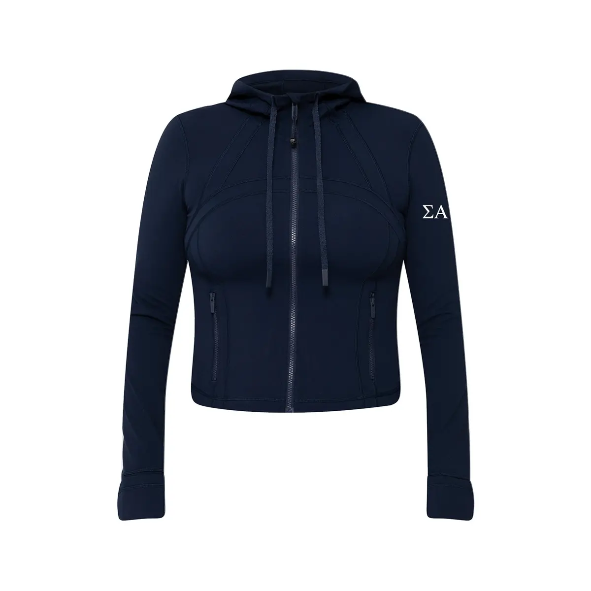 Sigma Alpha Lululemon Define Cropped Hooded Jacket Nulu - Navy 1