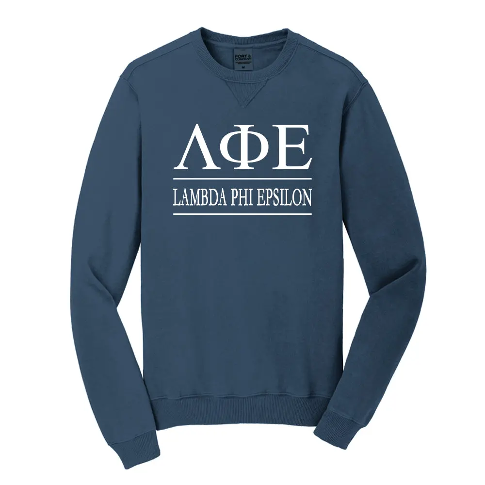 Lambda Phi Epsilon Beach Washed Crewneck Sweatshirt 1