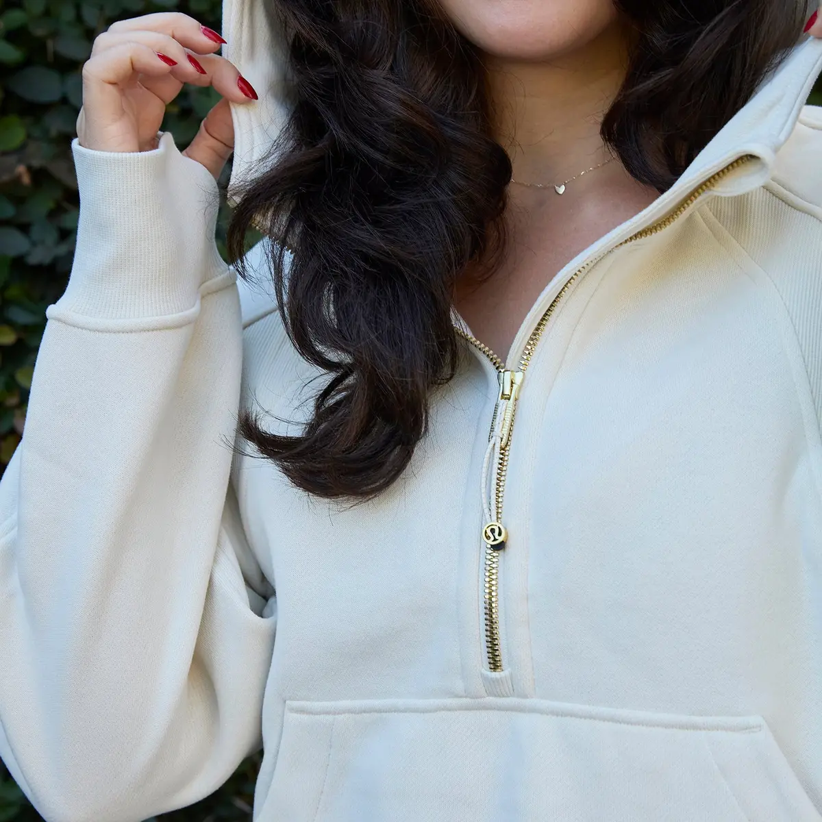 Limited Edition Alpha Phi Omega Lululemon Scuba Oversized Half-Zip Hoodie - Ivory & Gold 3