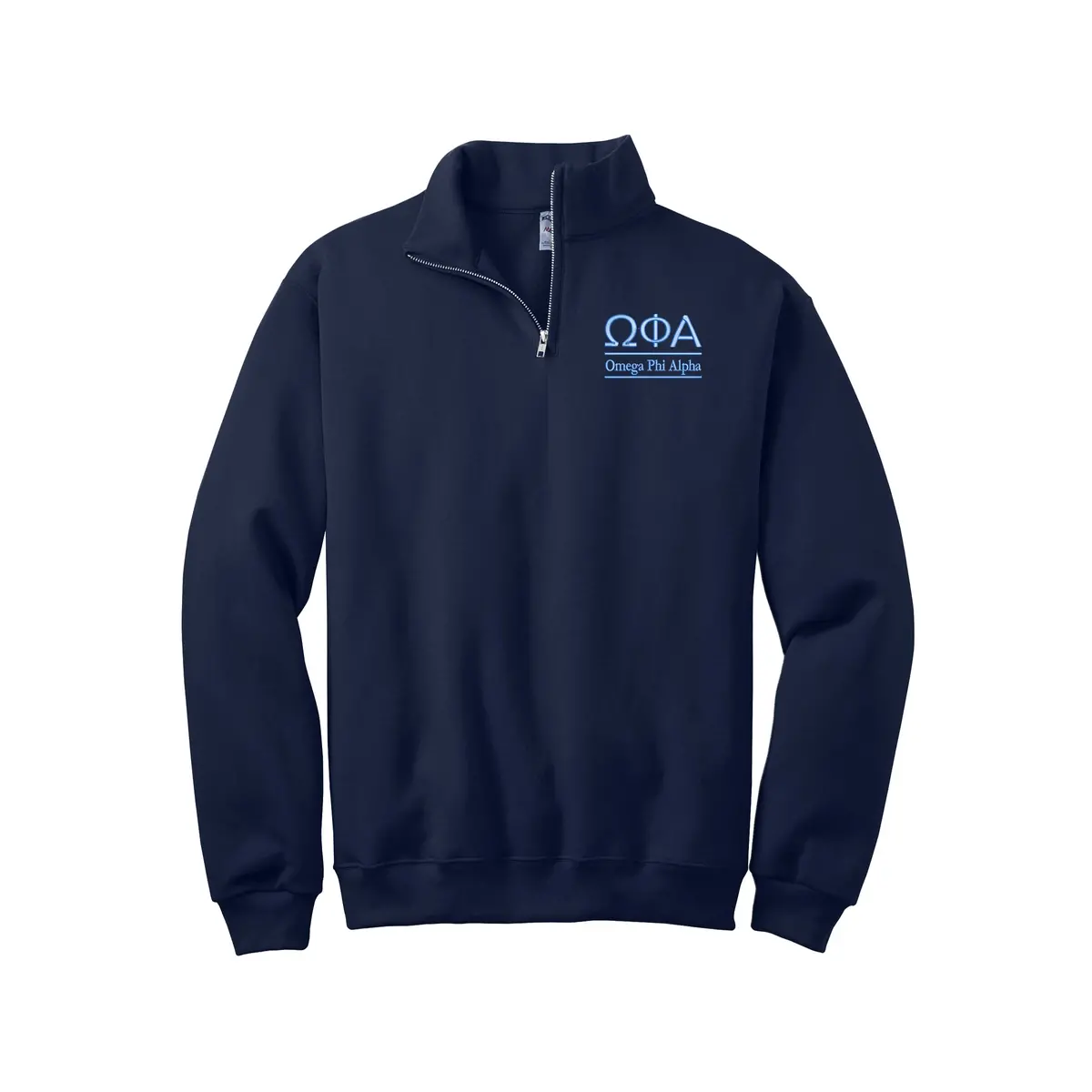 Omega Phi Alpha Quarter Zip Pullover Sweatshirt 1