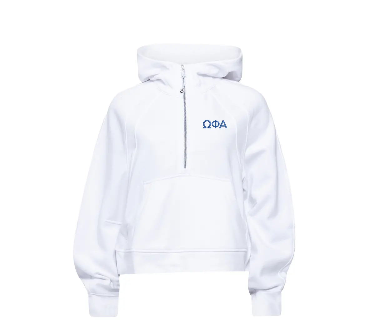 Omega Phi Alpha Lululemon Scuba Oversized Half-Zip Hoodie - White 1