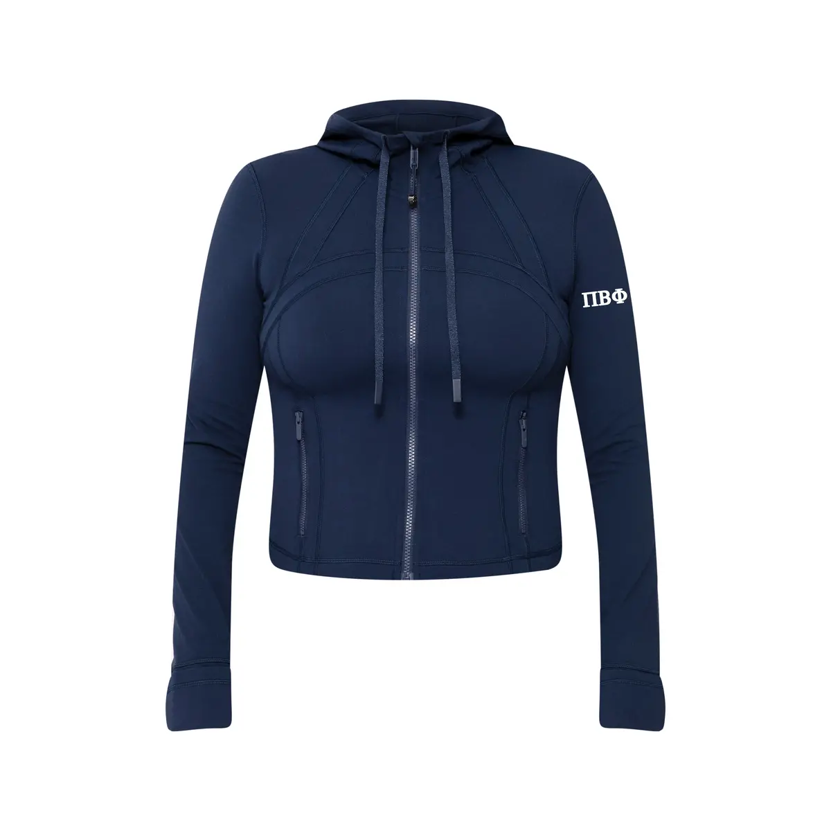 Pi Beta Phi Lululemon Define Cropped Hooded Jacket Nulu - Navy 1