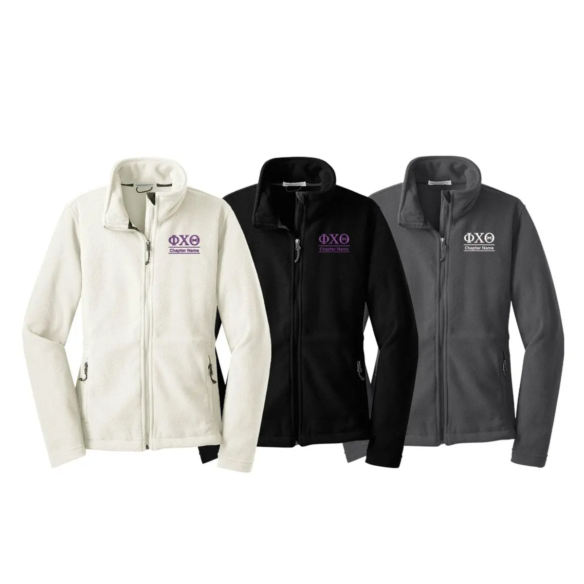 Phi Chi Theta Fleece Jacket - Chapter Name 1