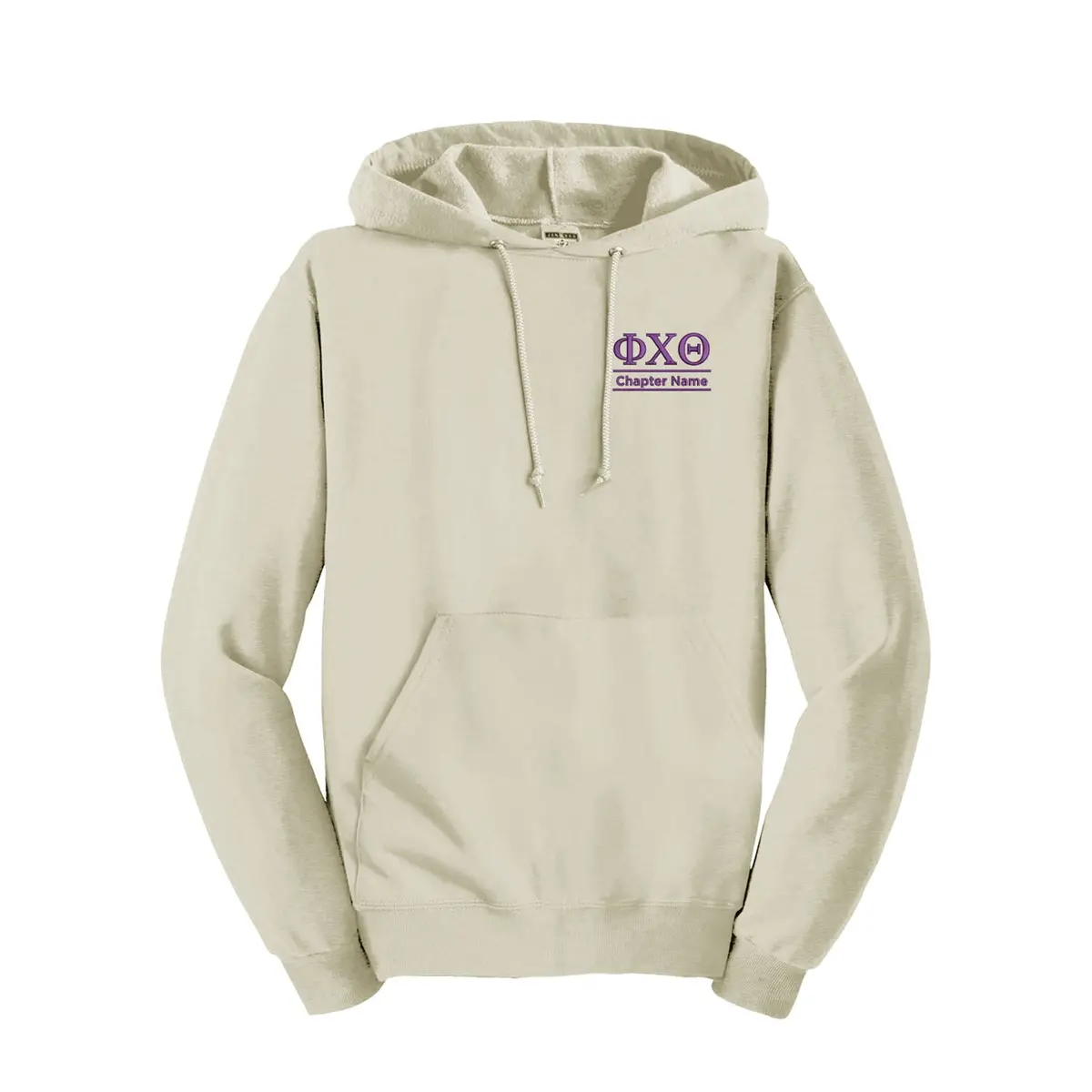 Phi Chi Theta Embroidered Hooded Sweatshirt - Chapter Name 1