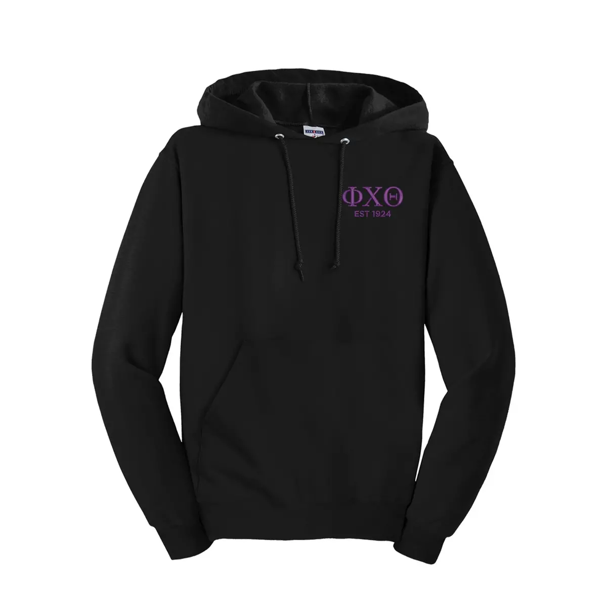 Phi Chi Theta Est. 1924 Embroidered Hooded Pullover 1