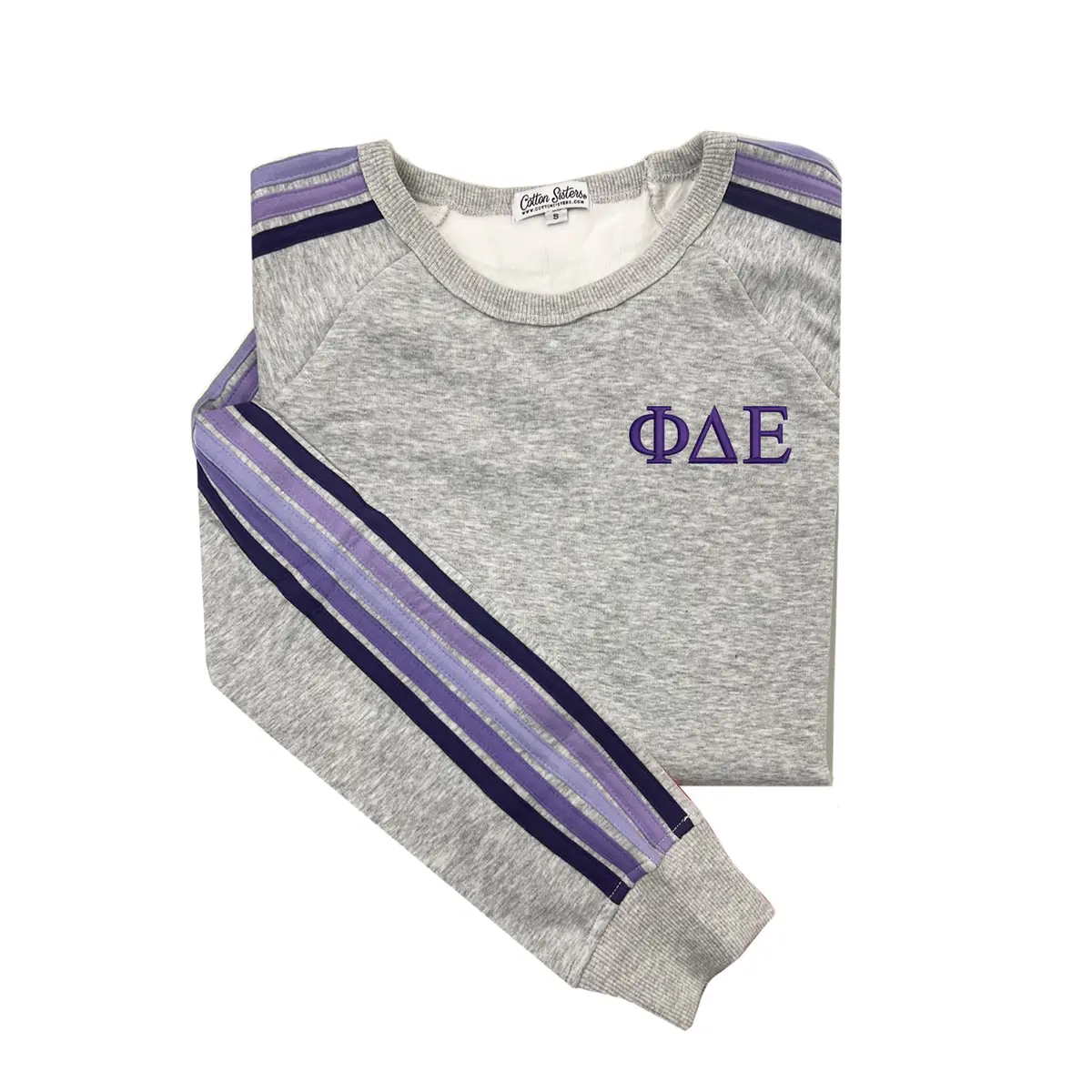 Phi Delta Epsilon 5 Stripe Crewneck Sweatshirt 1