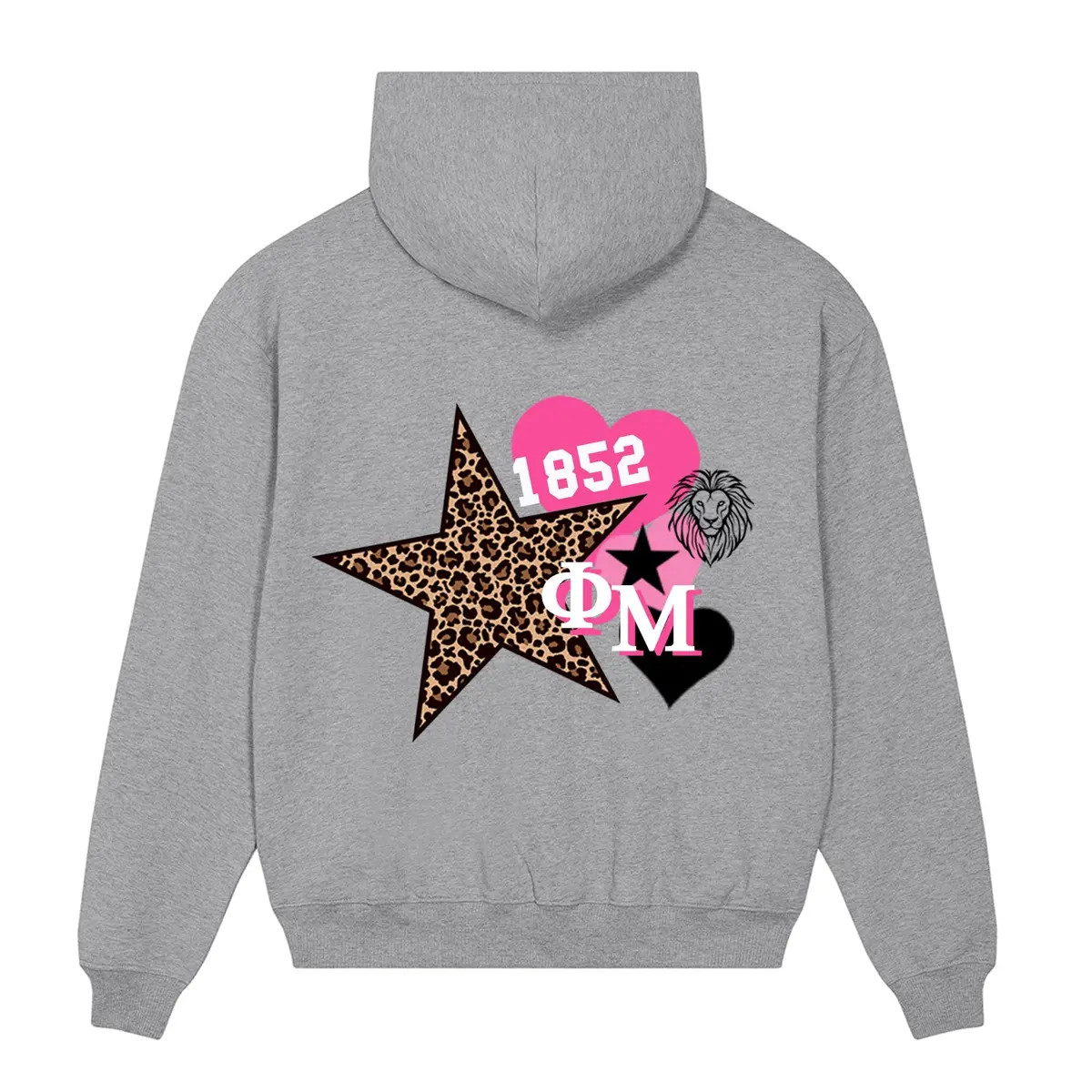Phi Mu 1852 Leopard Star Pullover Hoodie 1