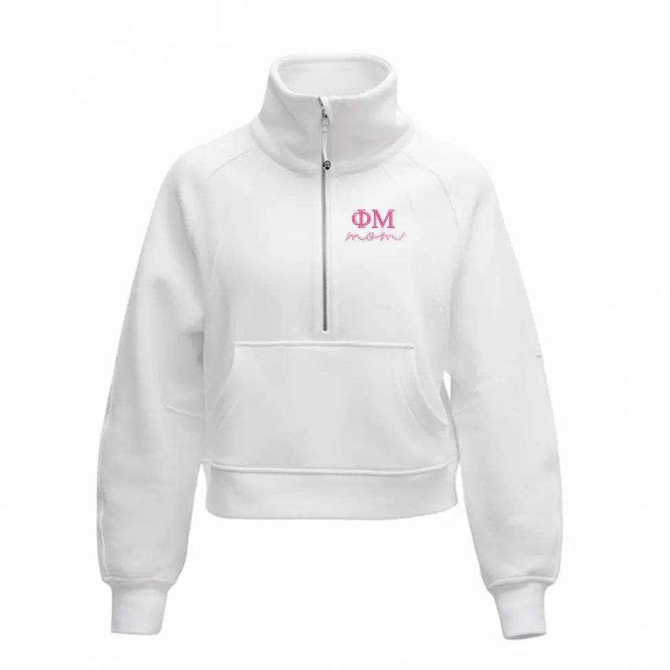 Phi Mu Mom Lululemon Scuba Oversized Funnel-Neck Half Zip - White 1