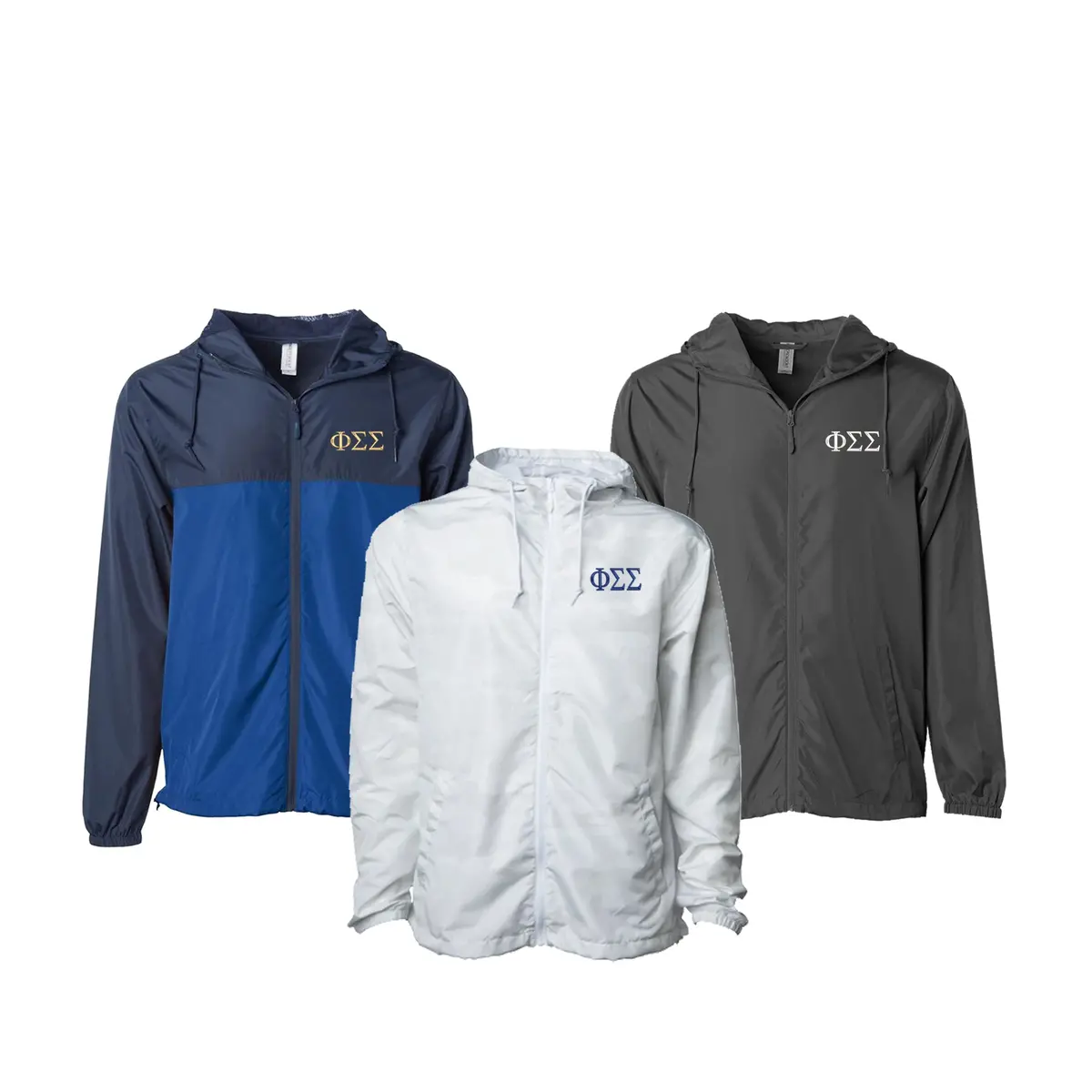 Phi Sigma Sigma Windbreaker Jacket - Letters 1