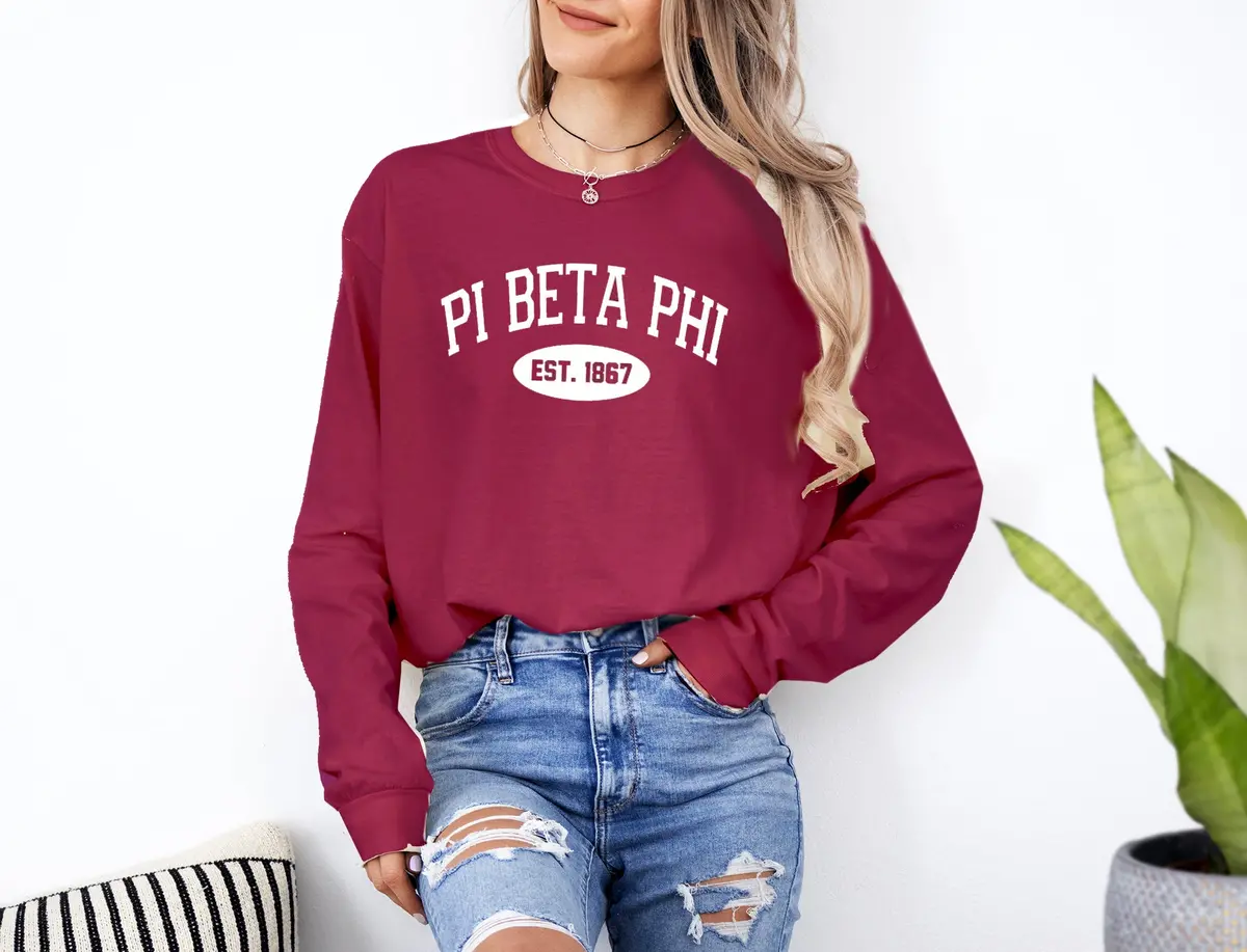 Pi Beta Phi Long Sleeve Vintage T-Shirt 1