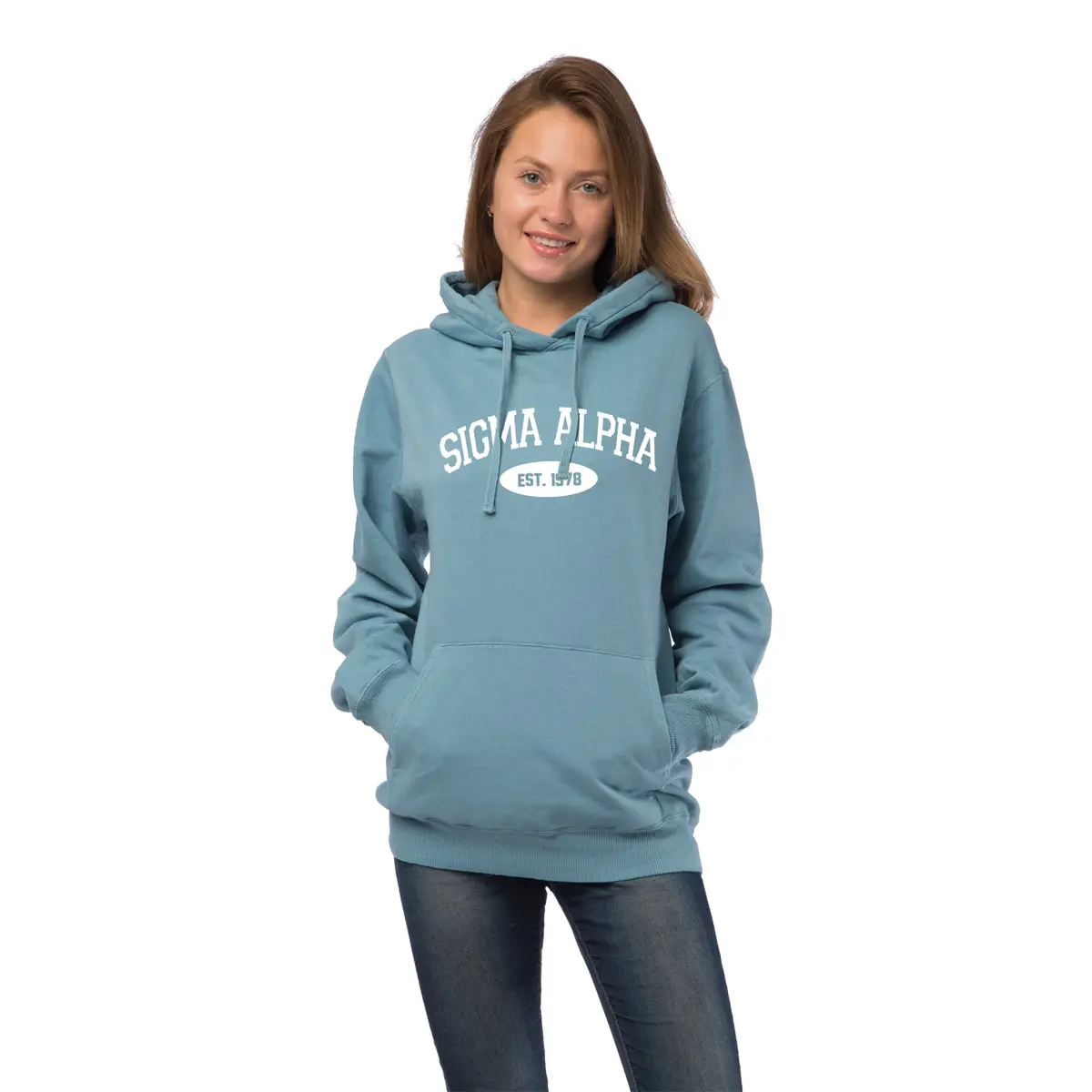 Sigma Alpha Hooded Pullover Vintage Sweatshirt 2