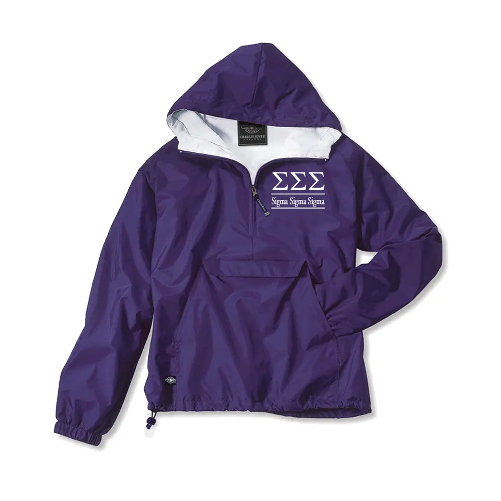 Sigma Sigma Sigma Classic Solid Pullover Windbreaker - Lined 1