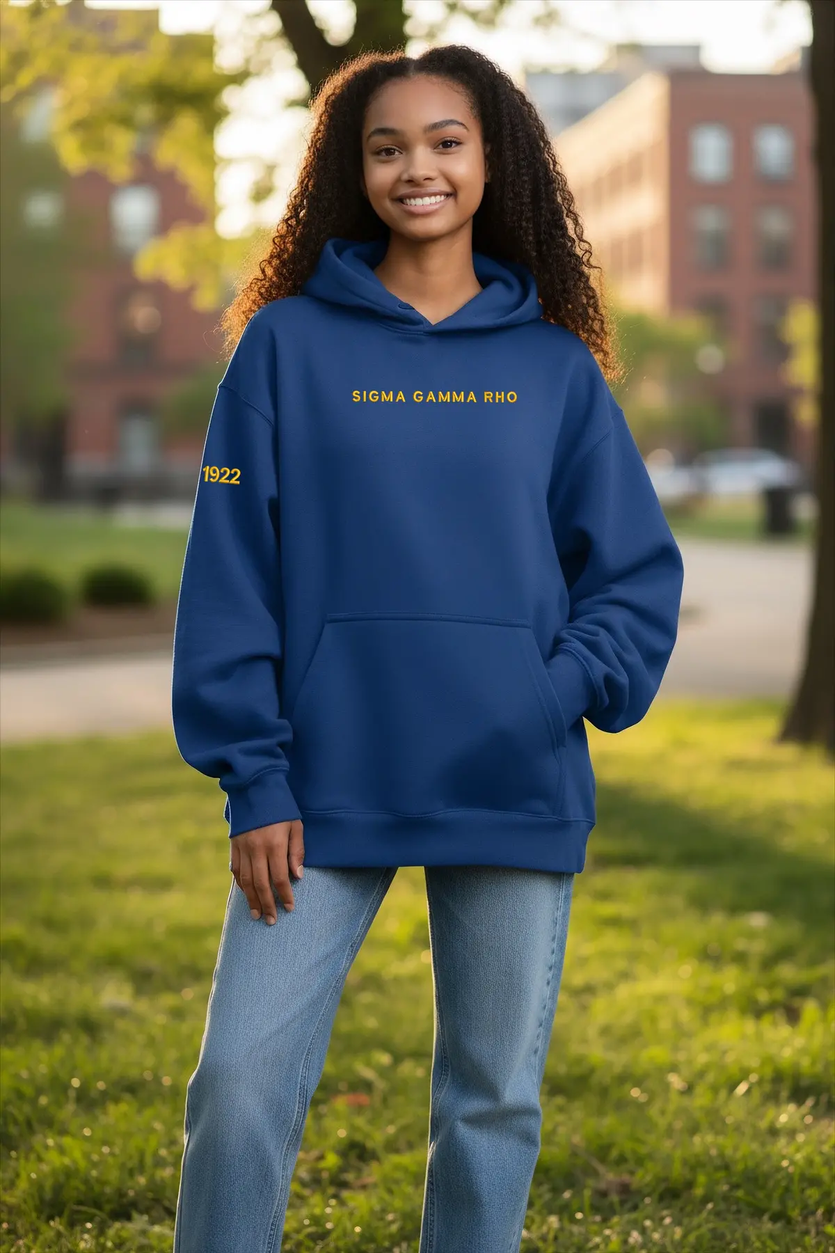 Sigma Gamma Rho Hooded Sweatshirt - Wordmark & Year 1