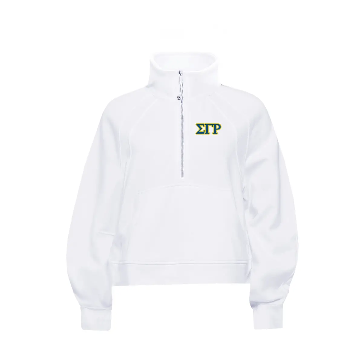 Sigma Gamma Rho Lululemon Scuba Oversized Funnel Neck Half Zip - White 1