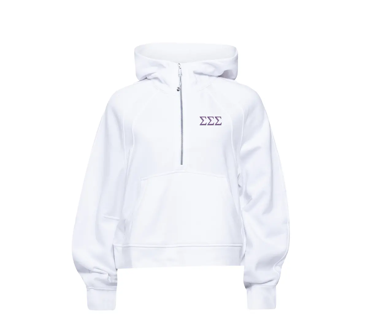 Sigma Sigma Sigma Lululemon Scuba Oversized Half-Zip Hoodie - White 1