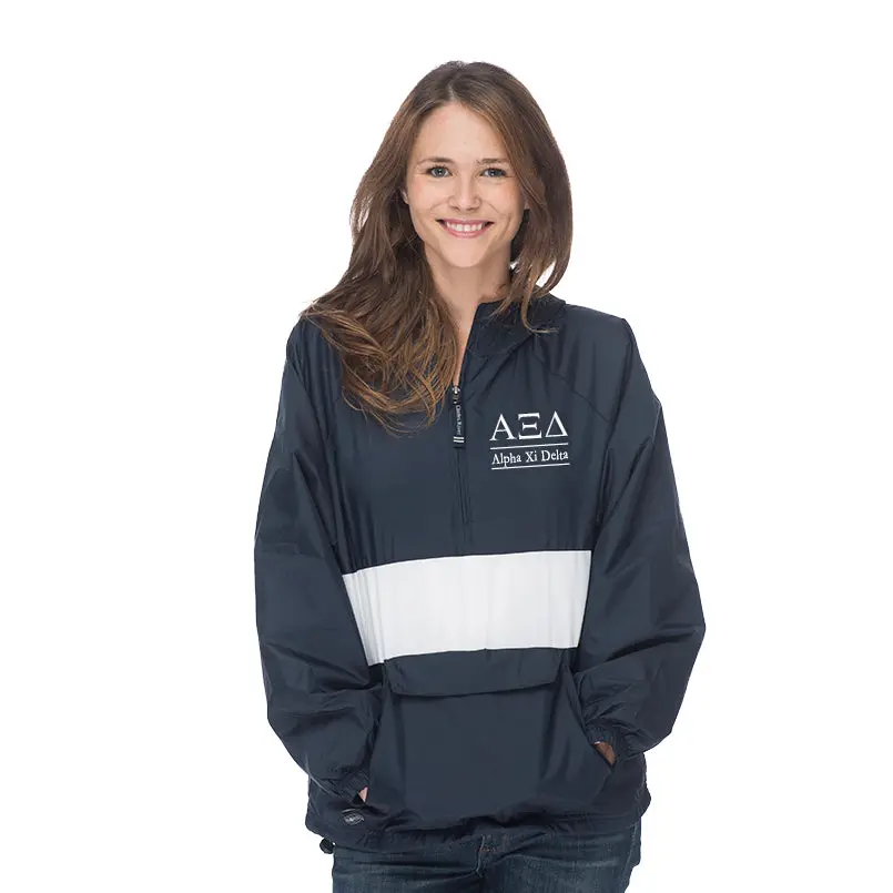 Alpha Xi Delta Classic Striped Windbreaker - Lined 1