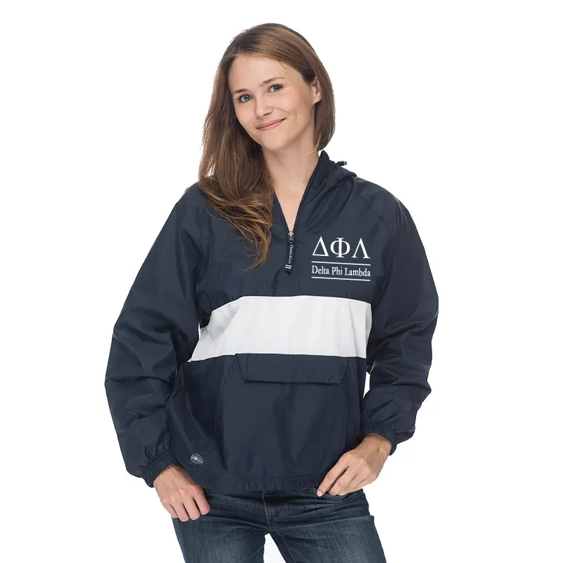 Delta Phi Lambda Classic Striped Windbreaker - Lined 1