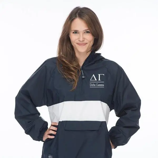 Delta Gamma Classic Striped Windbreaker - Lined 1