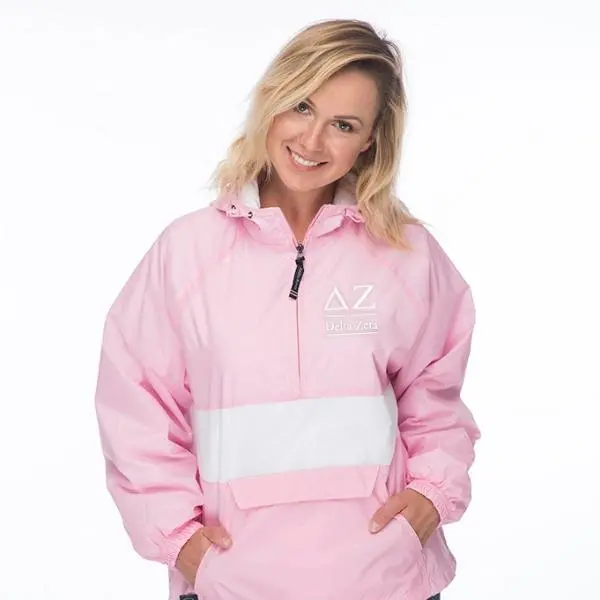 Delta Zeta Classic Striped Windbreaker - Lined 1