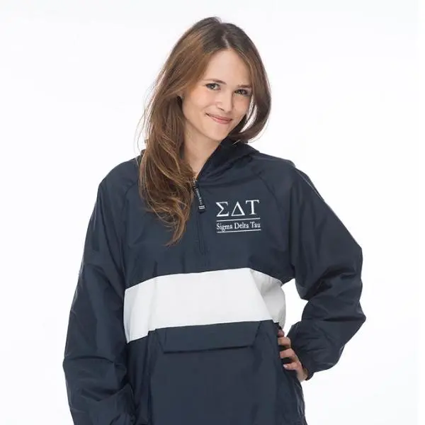 Sigma Delta Tau Classic Striped Windbreaker - Lined 1