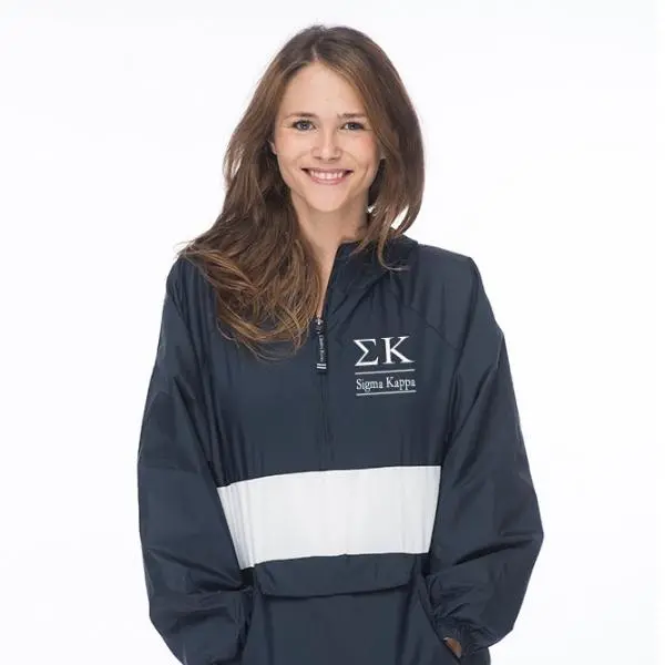 Sigma Kappa Classic Striped Windbreaker - Lined 1